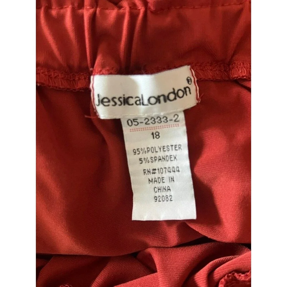 Jessica London Red Maxi Dress with Ruffled Sleeves